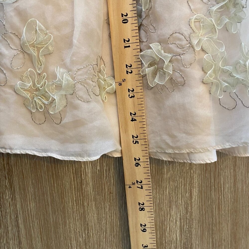 Betsey Johnson Dress Womens Pink Sz 0 Silk Strapless Sequins Flowers Dainty Prom - Picture 15 of 15